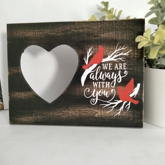 We are always with you Cardinal picture frame memory sympathy  Christmas gift - Picture 1 of 5